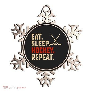 Eat Sleep Hockey Repeat Funny Hockey Player Coach Gift Ornament
