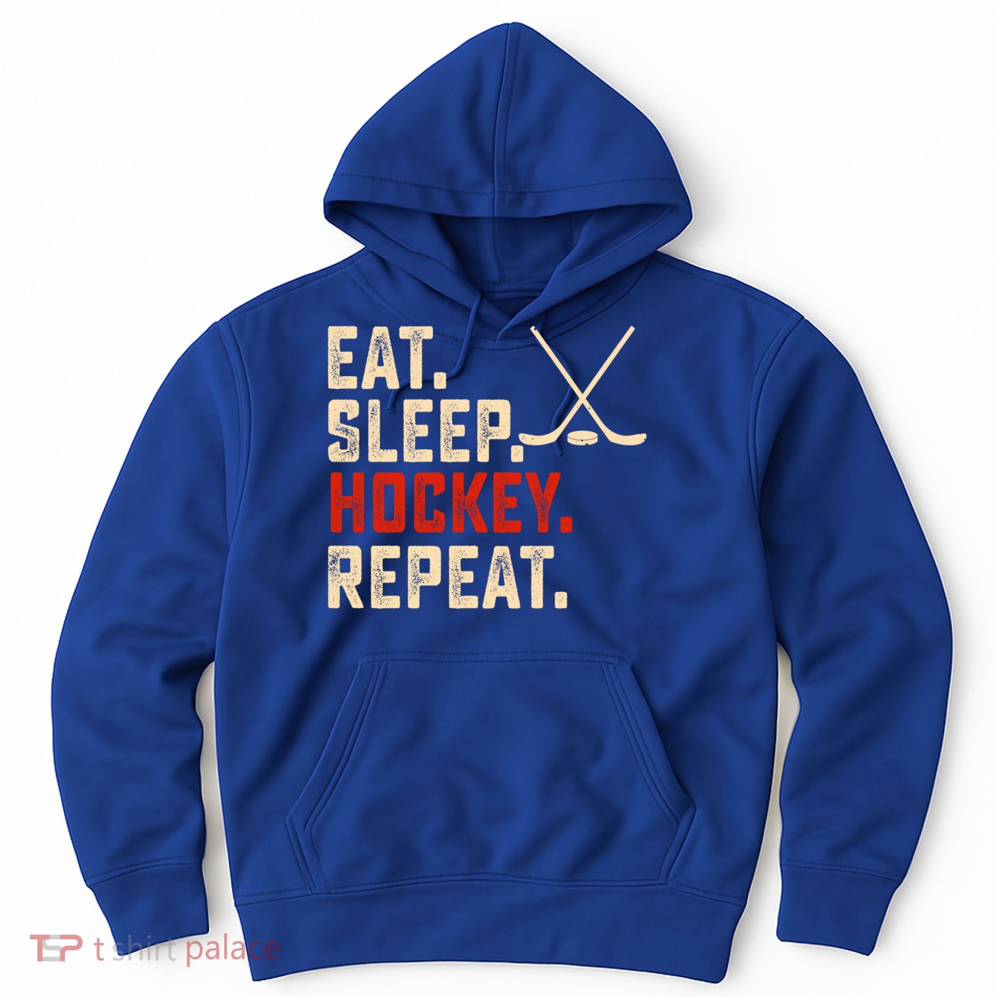 Eat Sleep Hockey Repeat Funny Hockey Player Coach Gift Hoodie