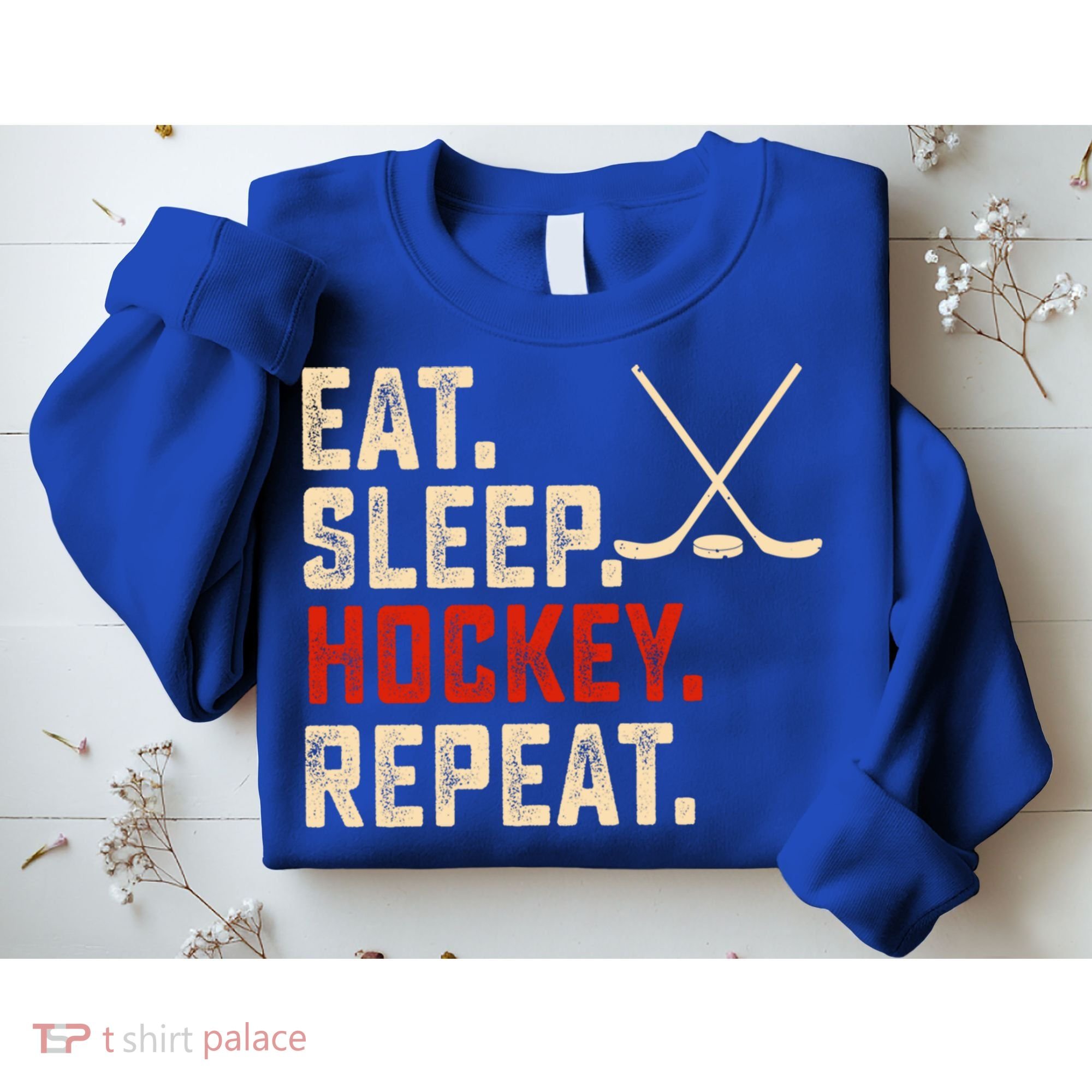 Eat Sleep Hockey Repeat Funny Hockey Player Coach Gift Sweatshirt