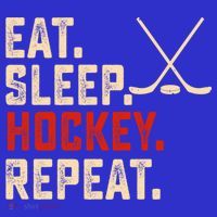 Eat Sleep Hockey Repeat Funny Hockey Player Coach Gift Polo thumb 2