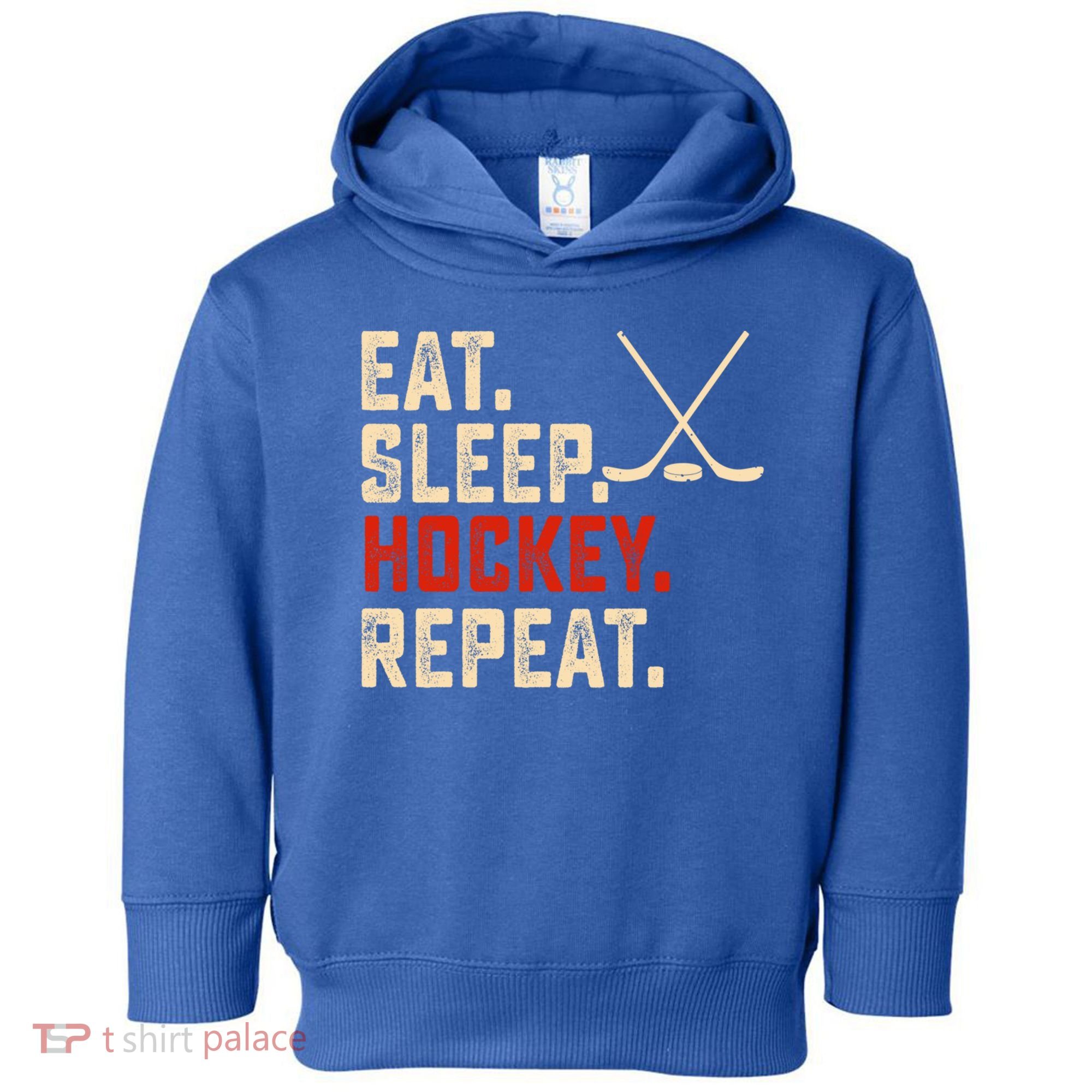 Eat Sleep Hockey Repeat Funny Hockey Player Coach Gift Toddler Hoodie