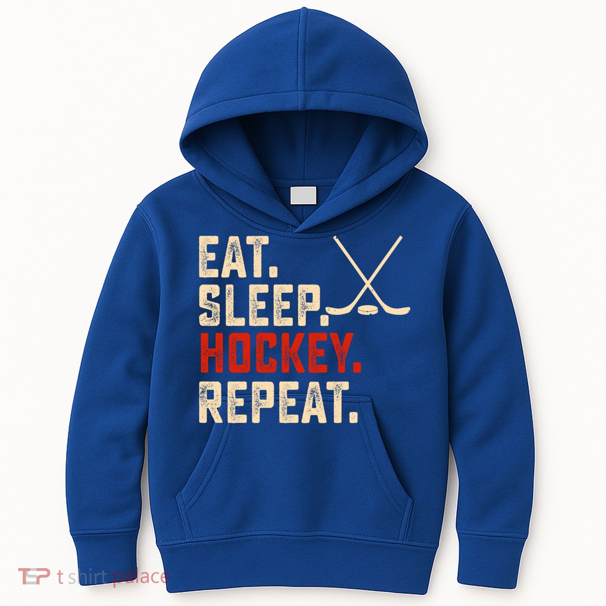 Eat Sleep Hockey Repeat Funny Hockey Player Coach Gift Kids Hoodie
