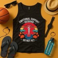 Emotional Support Husband Do Not Pet Tank Top thumb 4