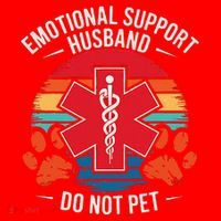 Emotional Support Husband Do Not Pet Santa Hat thumb 1