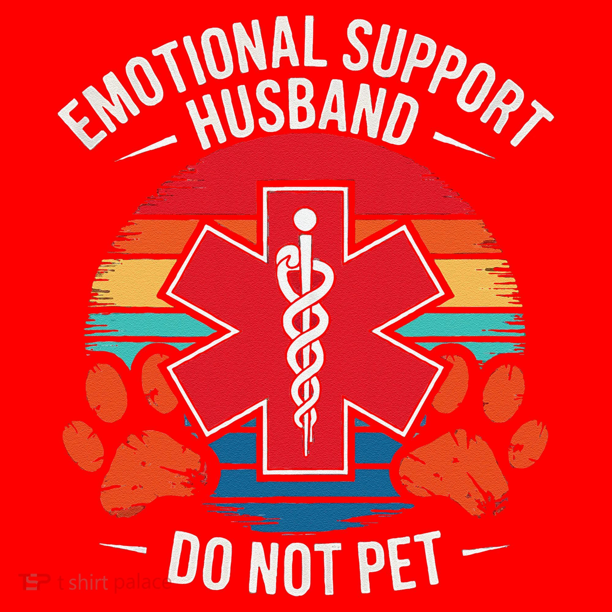 Emotional Support Husband Do Not Pet Santa Hat
