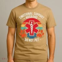 Emotional Support Husband Do Not Pet T-Shirt thumb 3