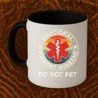 Emotional Support Husband Do Not Pet Funny Coffee Mug thumb 2