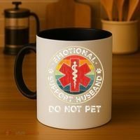Emotional Support Husband Do Not Pet Funny Coffee Mug thumb 4