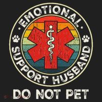 Emotional Support Husband Do Not Pet Funny Beanie thumb 2