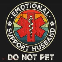 Emotional Support Husband Do Not Pet Funny Pajama Set thumb 2