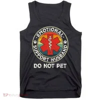 Emotional Support Husband Do Not Pet Funny Tank Top thumb 0
