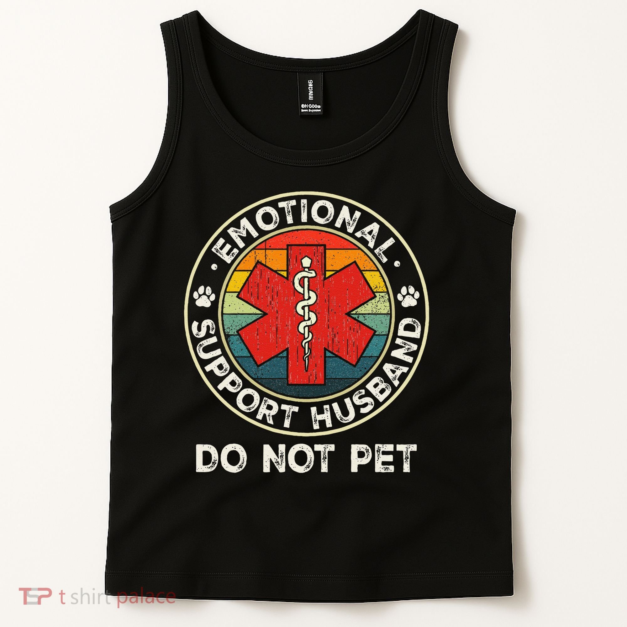 Emotional Support Husband Do Not Pet Funny Tank Top