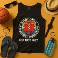 Emotional Support Husband Do Not Pet Funny Tank Top thumb 4