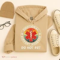 Emotional Support Husband Do Not Pet Funny Hoodie thumb 4