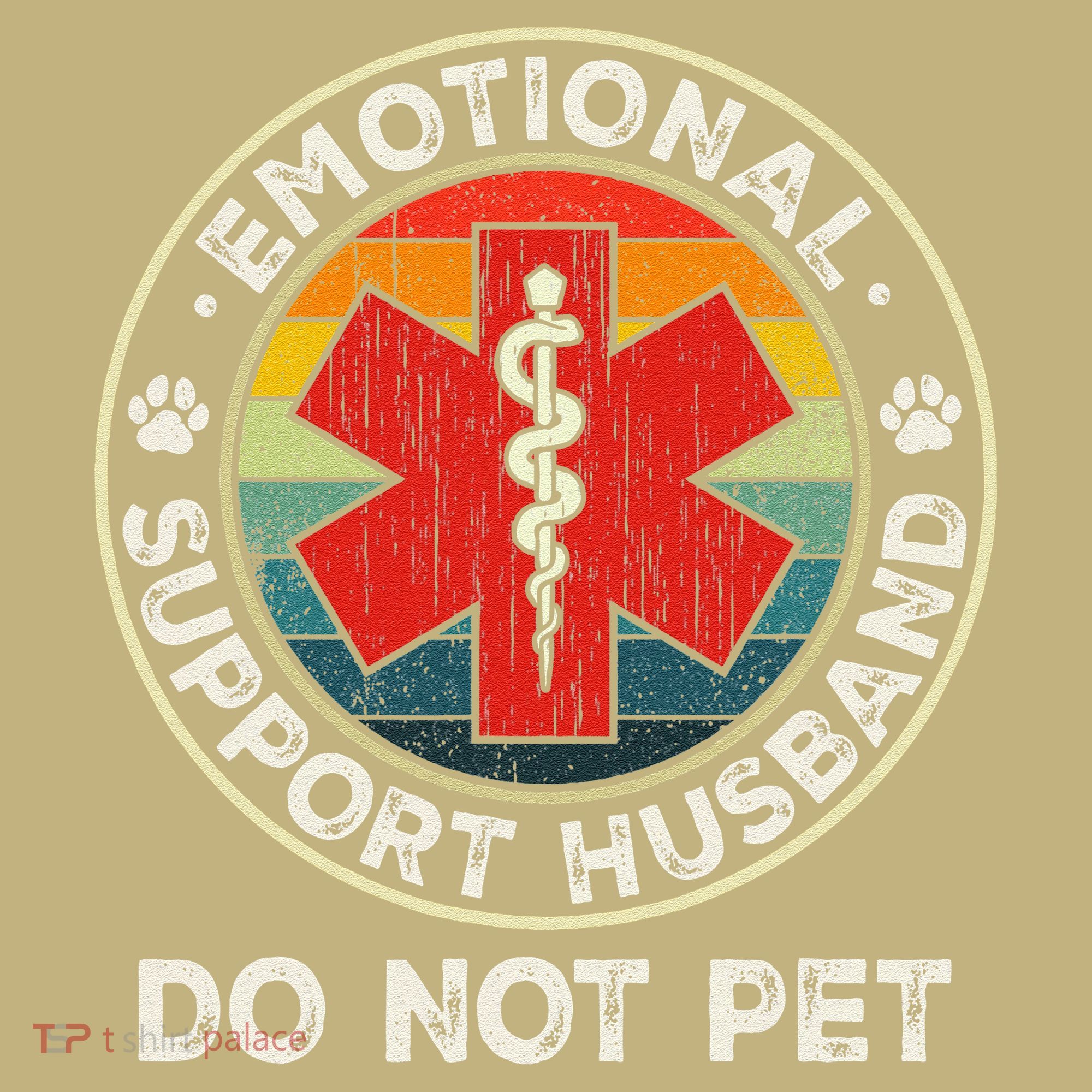Emotional Support Husband Do Not Pet Funny Long Sleeve Shirt
