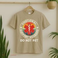 Emotional Support Husband Do Not Pet Funny T-Shirt thumb 2