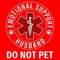 Emotional Support Husband Do Not Pet Santa Hat thumb 1