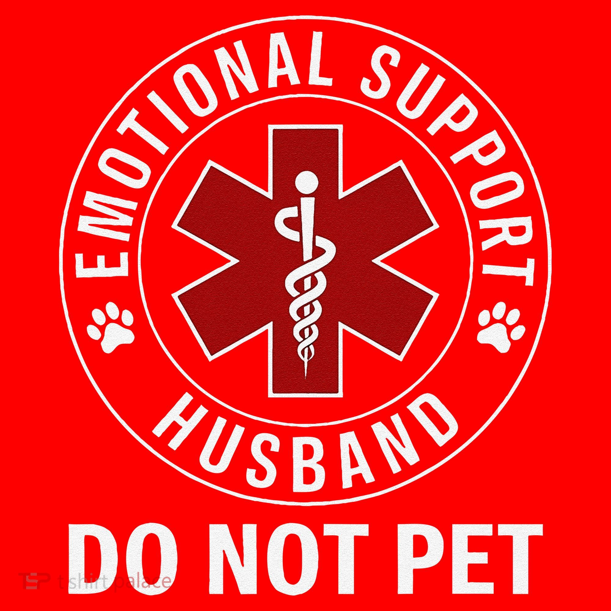 Emotional Support Husband Do Not Pet Santa Hat