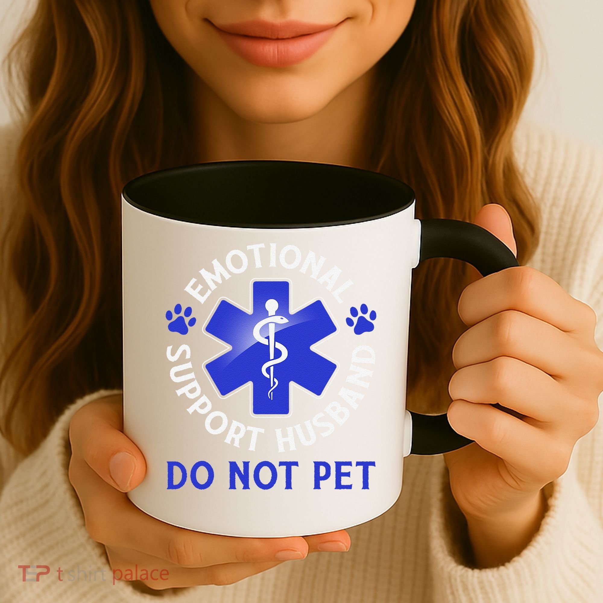 Emotional Support Husband Do Not Pet Marriage Humor Funny Coffee Mug