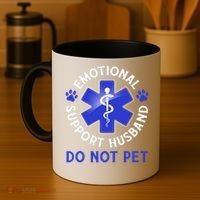 Emotional Support Husband Do Not Pet Marriage Humor Funny Coffee Mug thumb 4