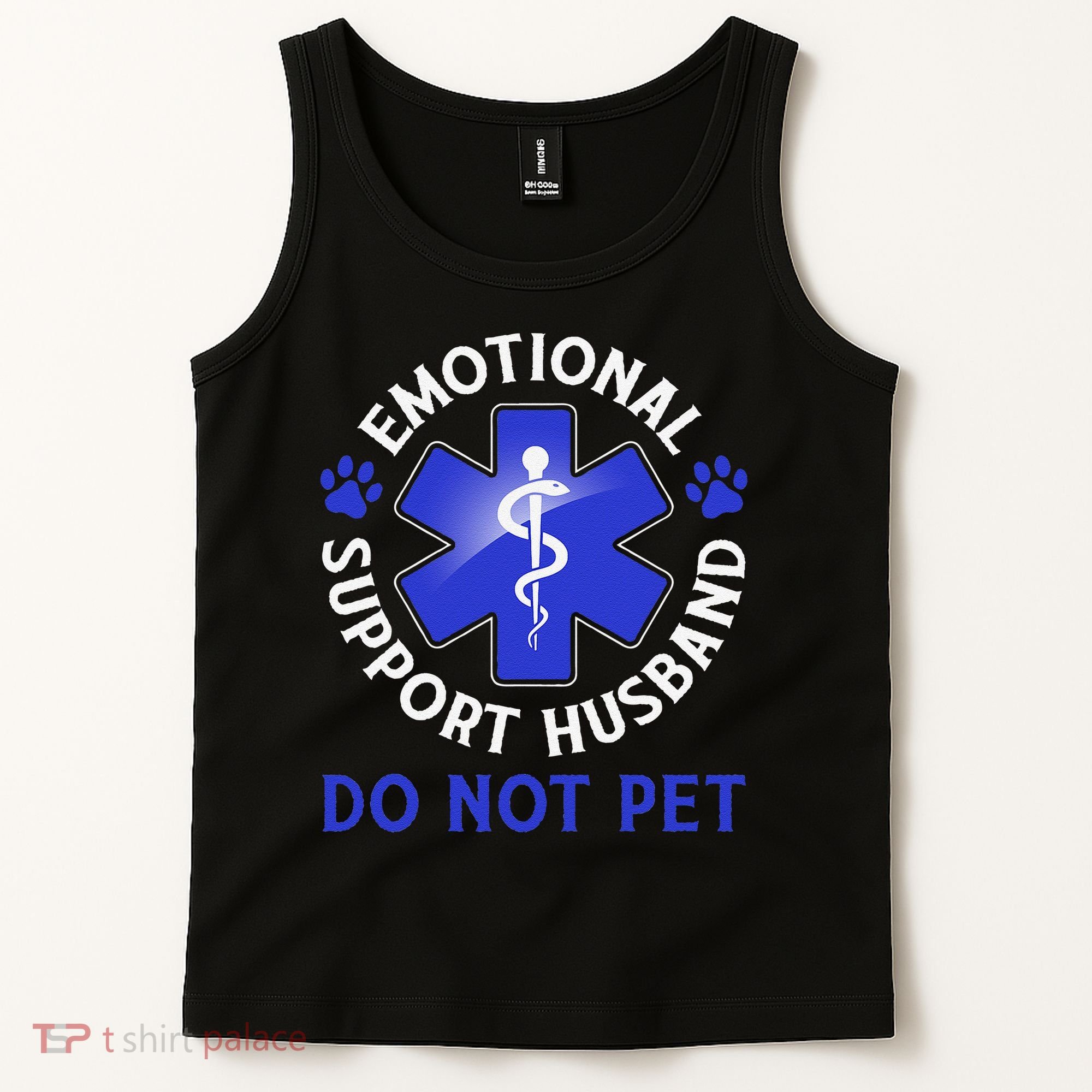 Emotional Support Husband Do Not Pet Marriage Humor Funny Tank Top