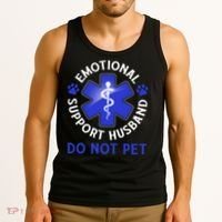 Emotional Support Husband Do Not Pet Marriage Humor Funny Tank Top thumb 3