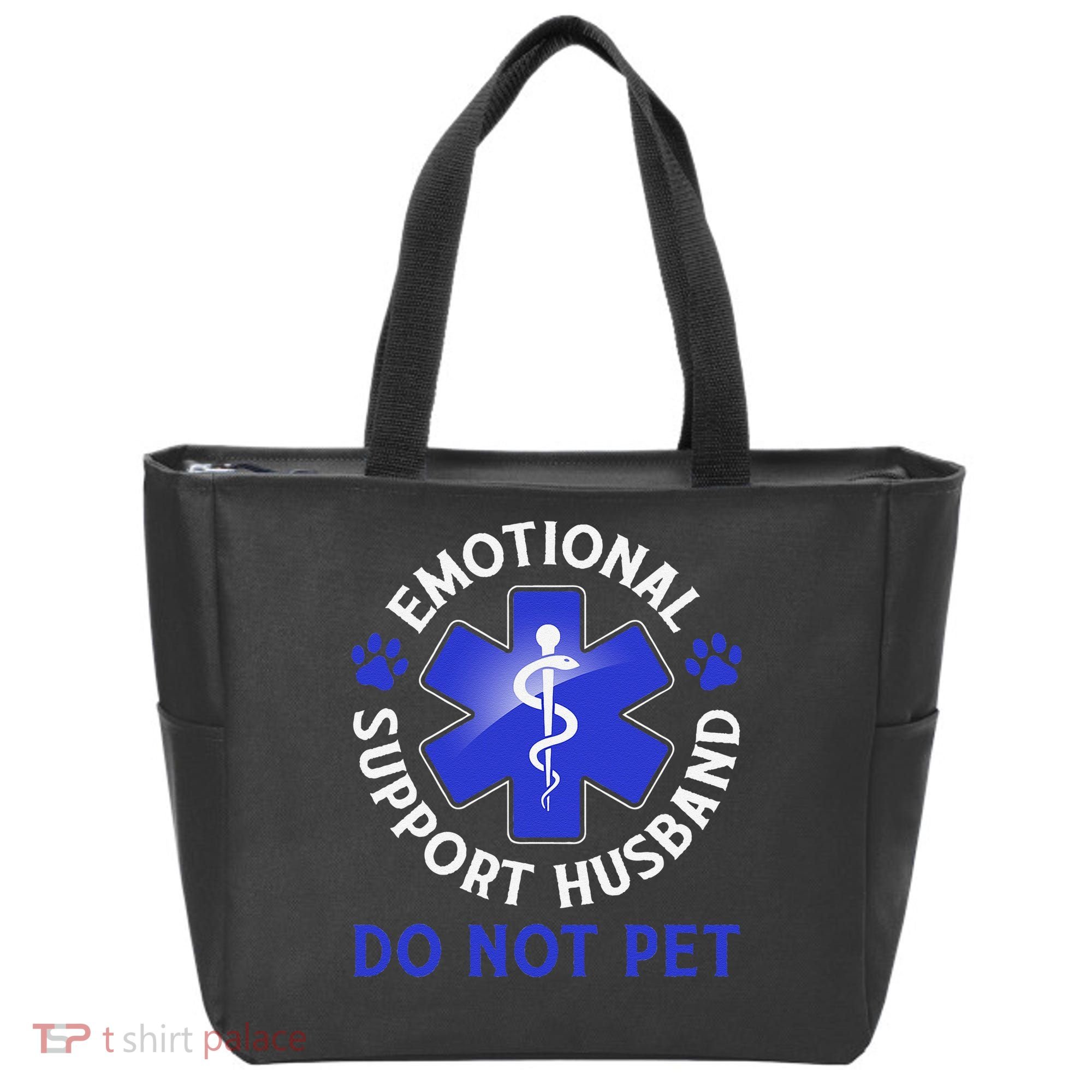 Emotional Support Husband Do Not Pet Marriage Humor Funny Tote Bag