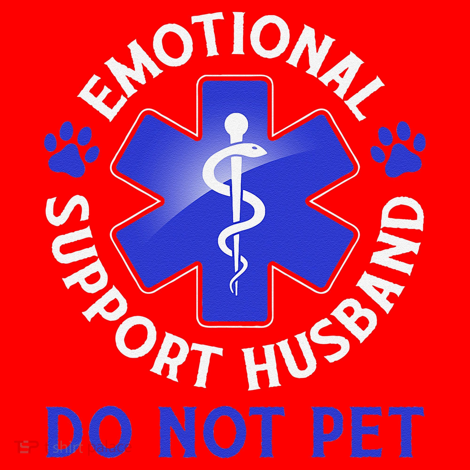 Emotional Support Husband Do Not Pet Marriage Humor Funny Santa Hat