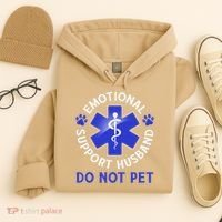 Emotional Support Husband Do Not Pet Marriage Humor Funny Hoodie thumb 4