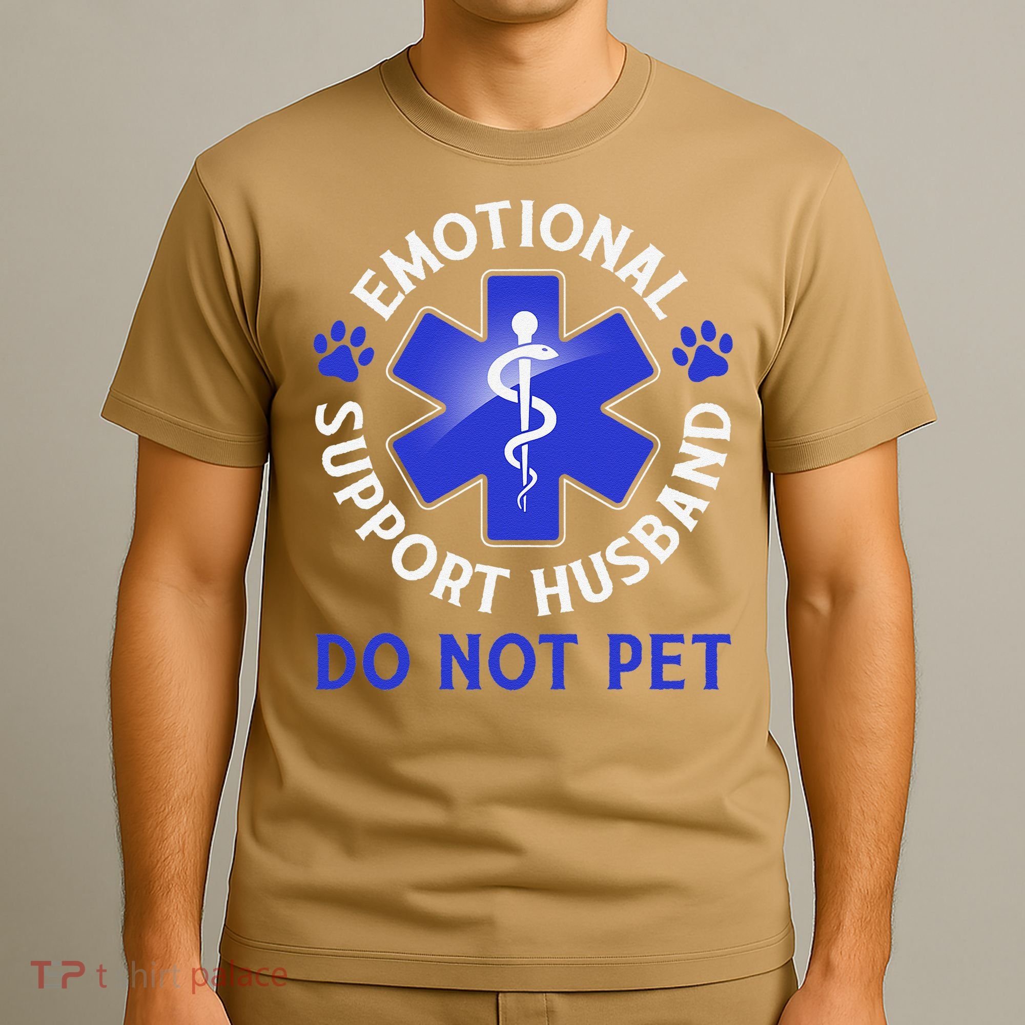 Emotional Support Husband Do Not Pet Marriage Humor Funny T-Shirt