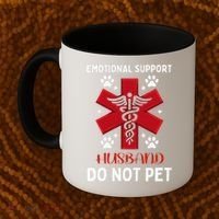 Emotional Support Husband Do Not Pet Coffee Mug thumb 2