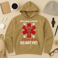 Emotional Support Husband Do Not Pet Hoodie thumb 3