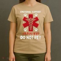 Emotional Support Husband Do Not Pet T-Shirt thumb 4