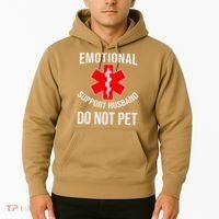 Emotional Support Husband Do Not Pet Funny Hoodie thumb 2