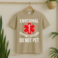 Emotional Support Husband Do Not Pet Funny T-Shirt thumb 2