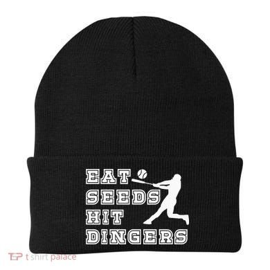 Eat Seeds Hit Dinger Baseball Lover Beanie