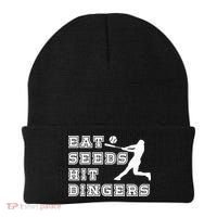 Eat Seeds Hit Dinger Baseball Lover Beanie thumb 0
