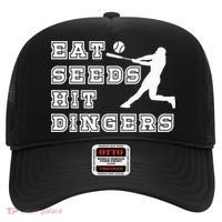 Eat Seeds Hit Dinger Baseball Lover Hat thumb 0