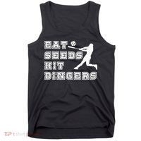 Eat Seeds Hit Dinger Baseball Lover Tank Top thumb 0