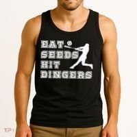 Eat Seeds Hit Dinger Baseball Lover Tank Top thumb 3