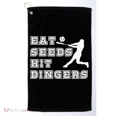 Eat Seeds Hit Dinger Baseball Lover Golf Towel