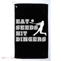Eat Seeds Hit Dinger Baseball Lover Golf Towel thumb 0