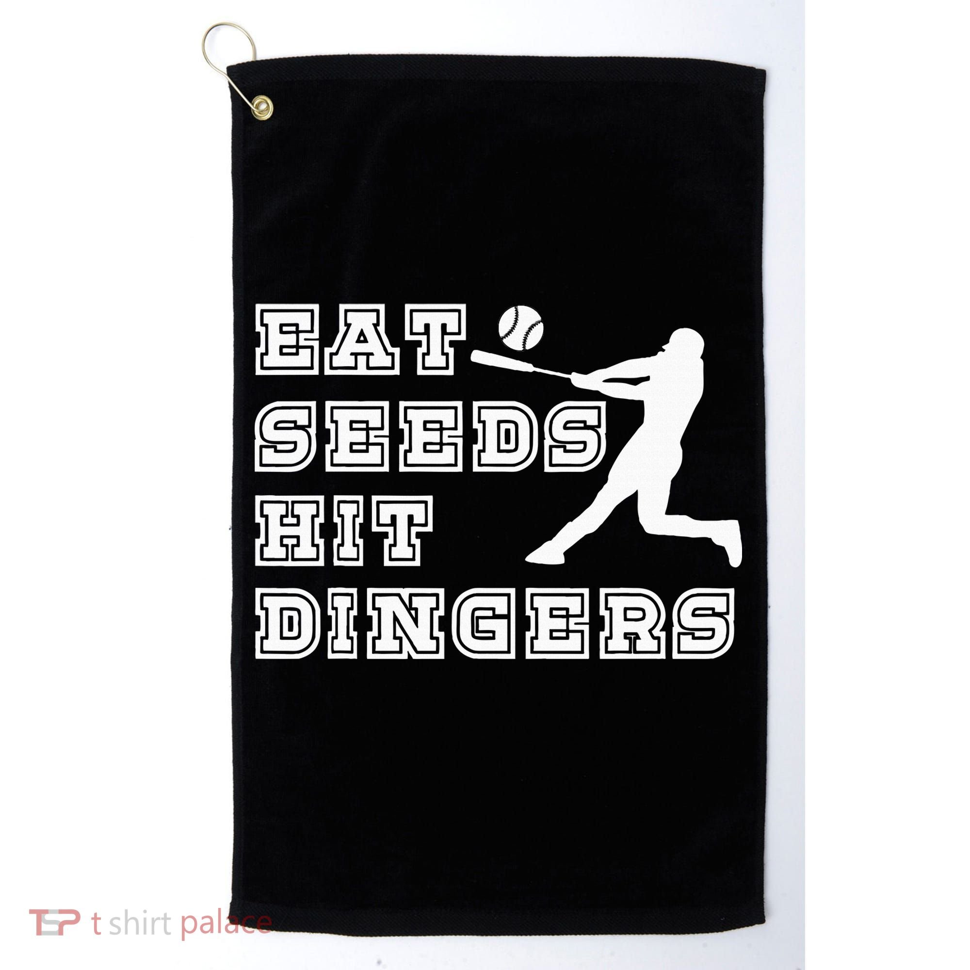 Eat Seeds Hit Dinger Baseball Lover Golf Towel