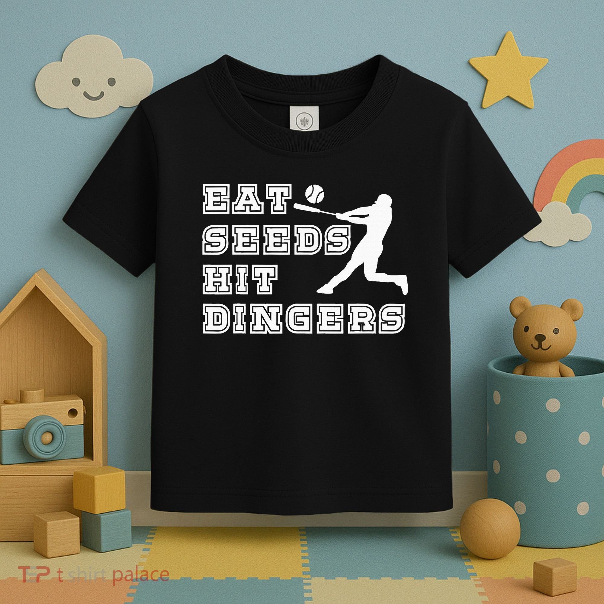 Eat Seeds Hit Dinger Baseball Lover Toddler T-Shirt