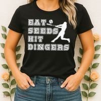 Eat Seeds Hit Dinger Baseball Lover Women's T-Shirt thumb 2