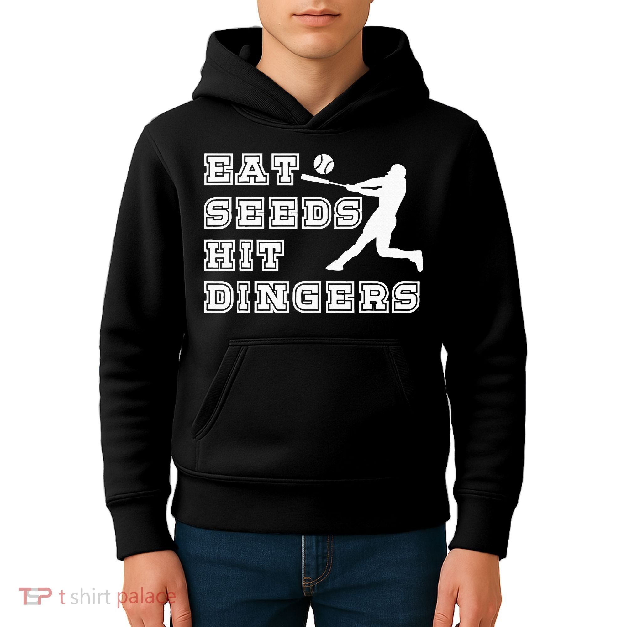 Eat Seeds Hit Dinger Baseball Lover Kids Hoodie