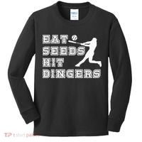 Eat Seeds Hit Dinger Baseball Lover Kids Long Sleeve Shirt thumb 0