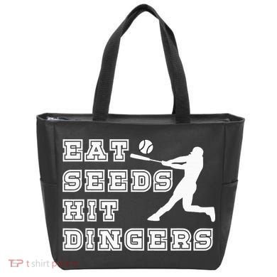 Eat Seeds Hit Dinger Baseball Lover Tote Bag