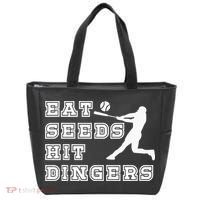 Eat Seeds Hit Dinger Baseball Lover Tote Bag thumb 0