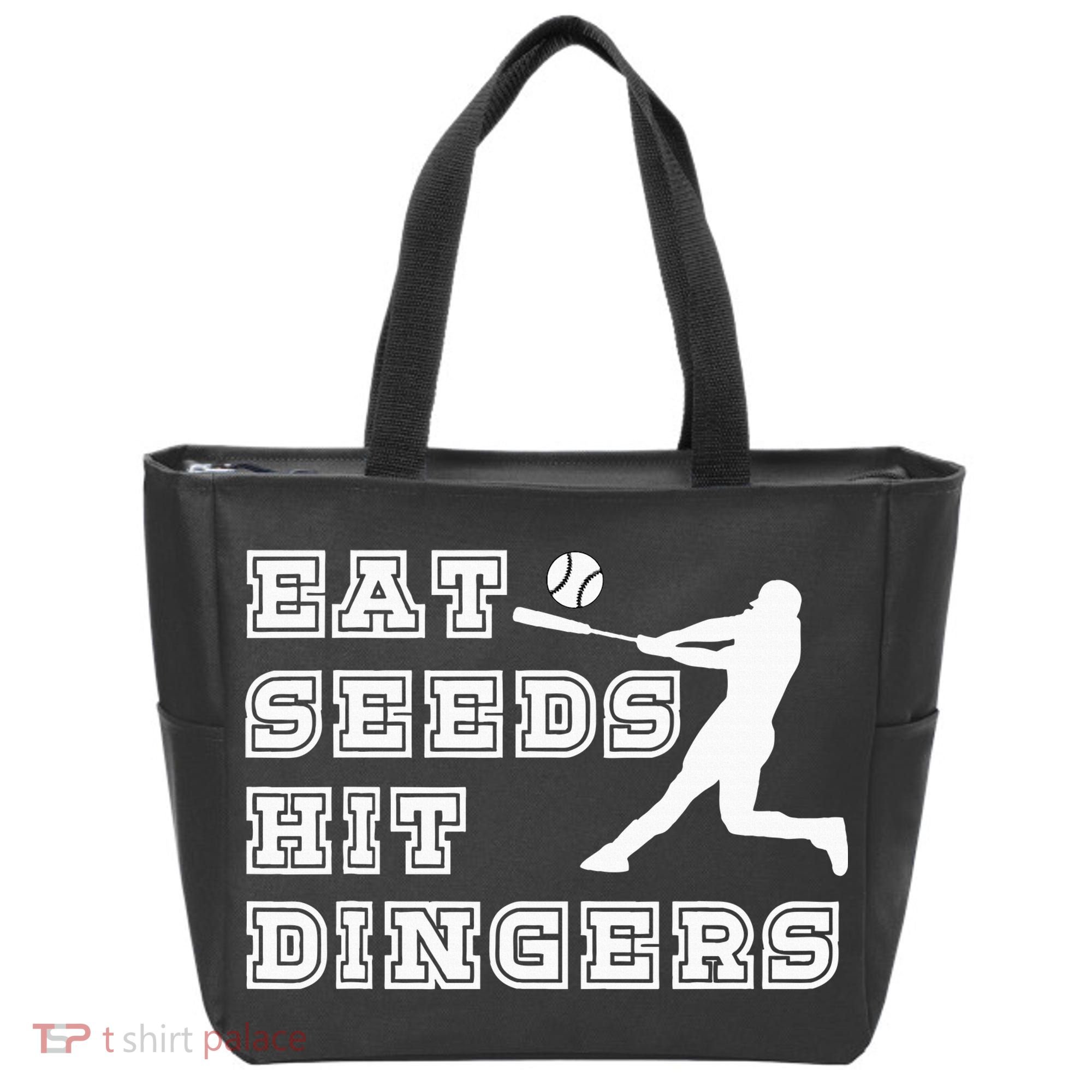 Eat Seeds Hit Dinger Baseball Lover Tote Bag